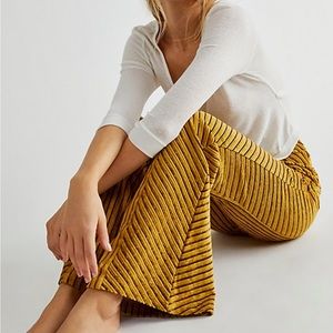 Free People Slim Pull-On Velvet Flare Pants